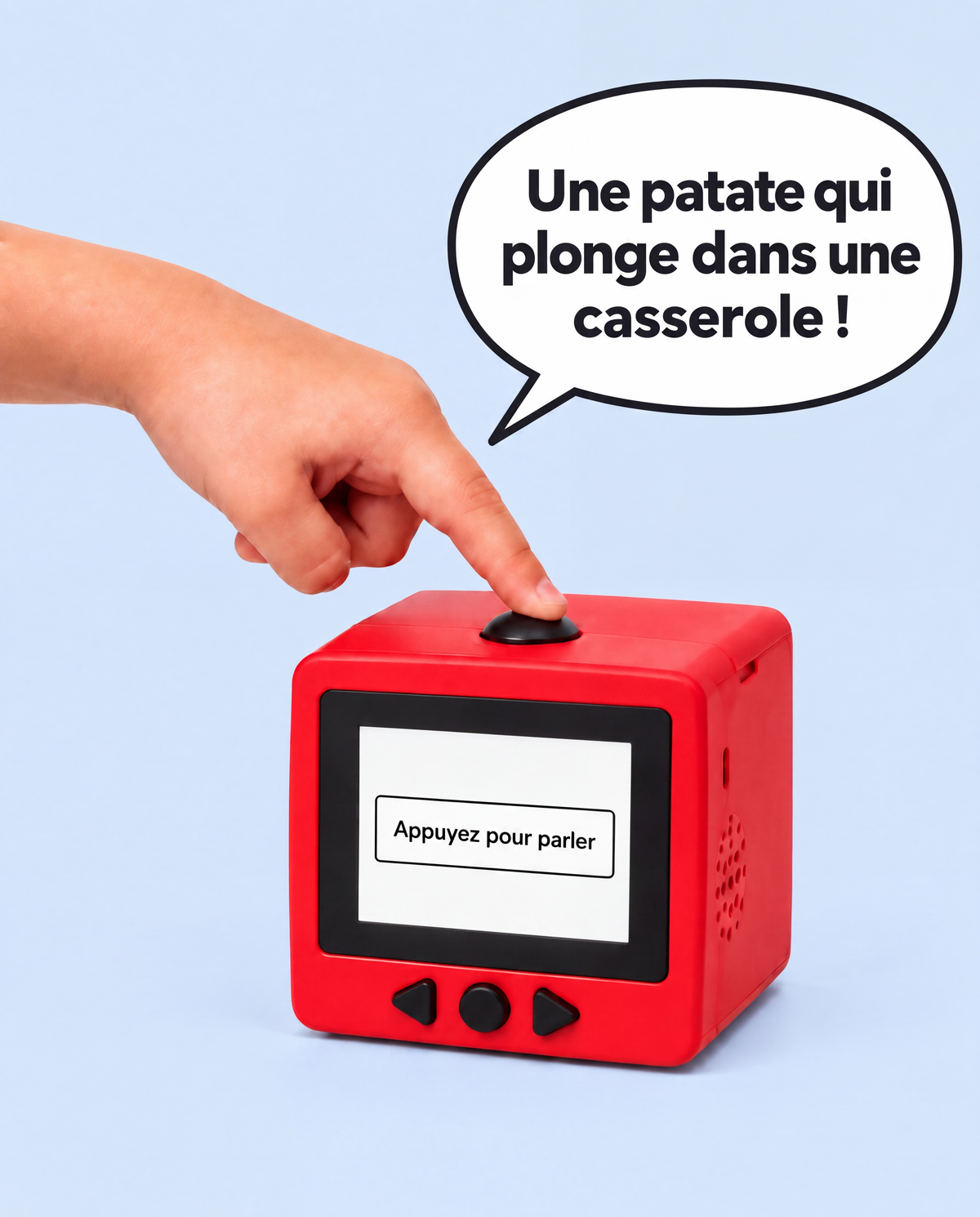 L'enfant énonce son idée à l'imprimante
